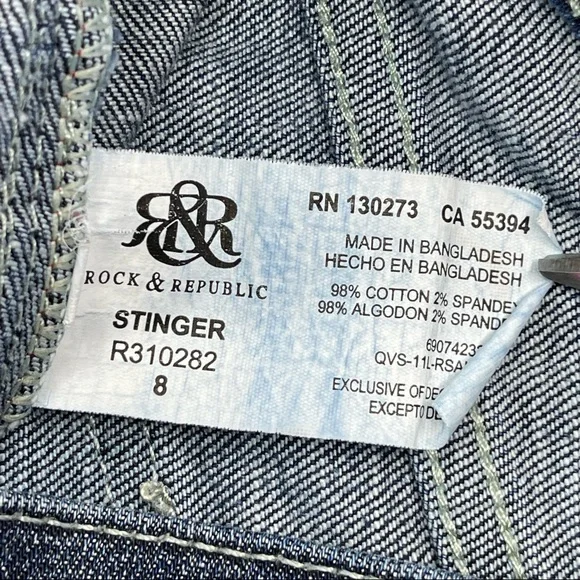 Rock & Republic Stinger Denim Shorts Size 8 - Picture 4 of 7